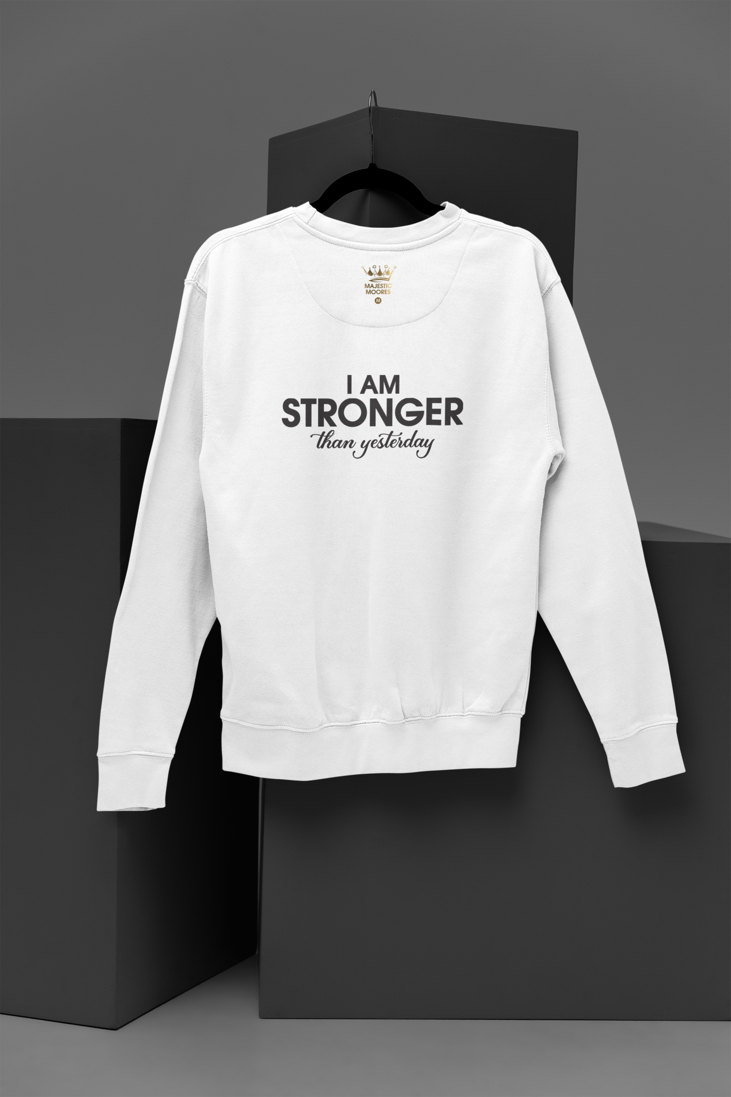 I Am Stronger Than Yesterday Motivational, Inspiration, Empowering, Affirming Crew Neck