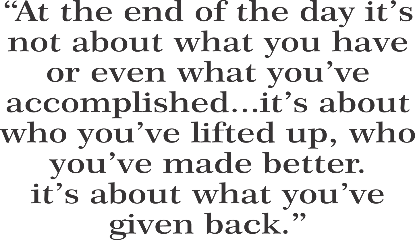At The End Of The Day Vinyl Wall Decal